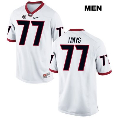 Men's Georgia Bulldogs NCAA #77 Cade Mays Nike Stitched White Authentic College Football Jersey LMJ0854NA